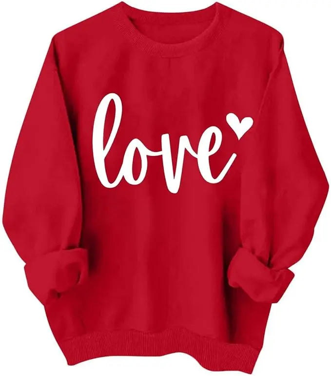 Heart Print Long Sleeve Sweatshirt More Patterns
