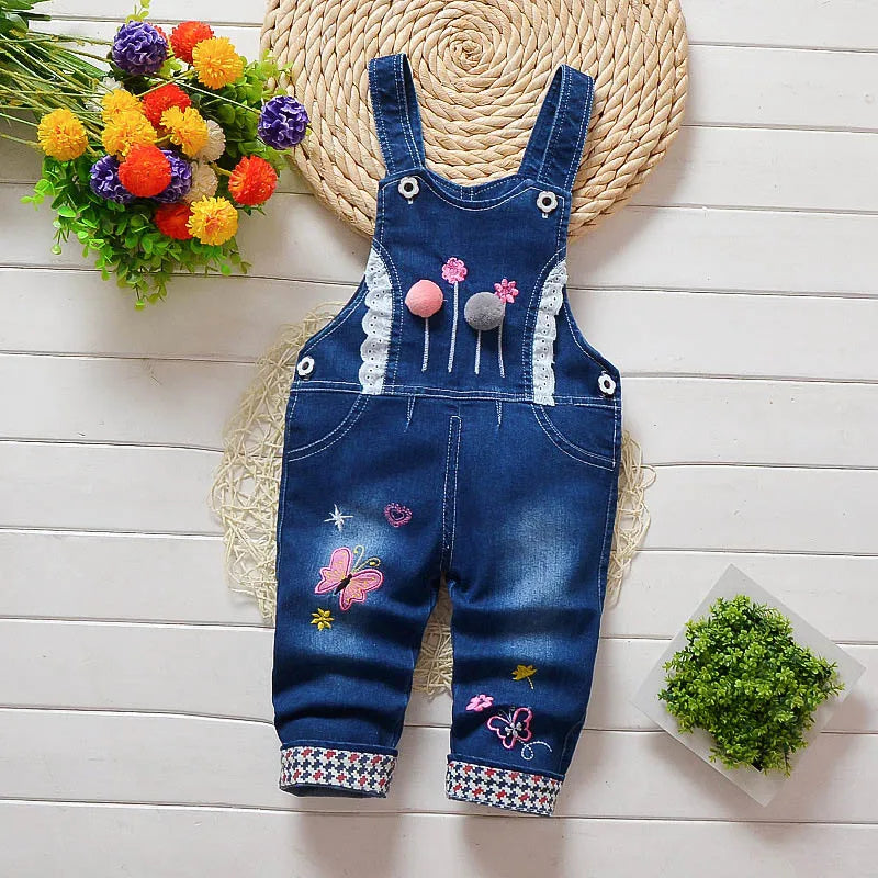 Baby Girls Overalls Kids Denim Dungarees   0-4 Years