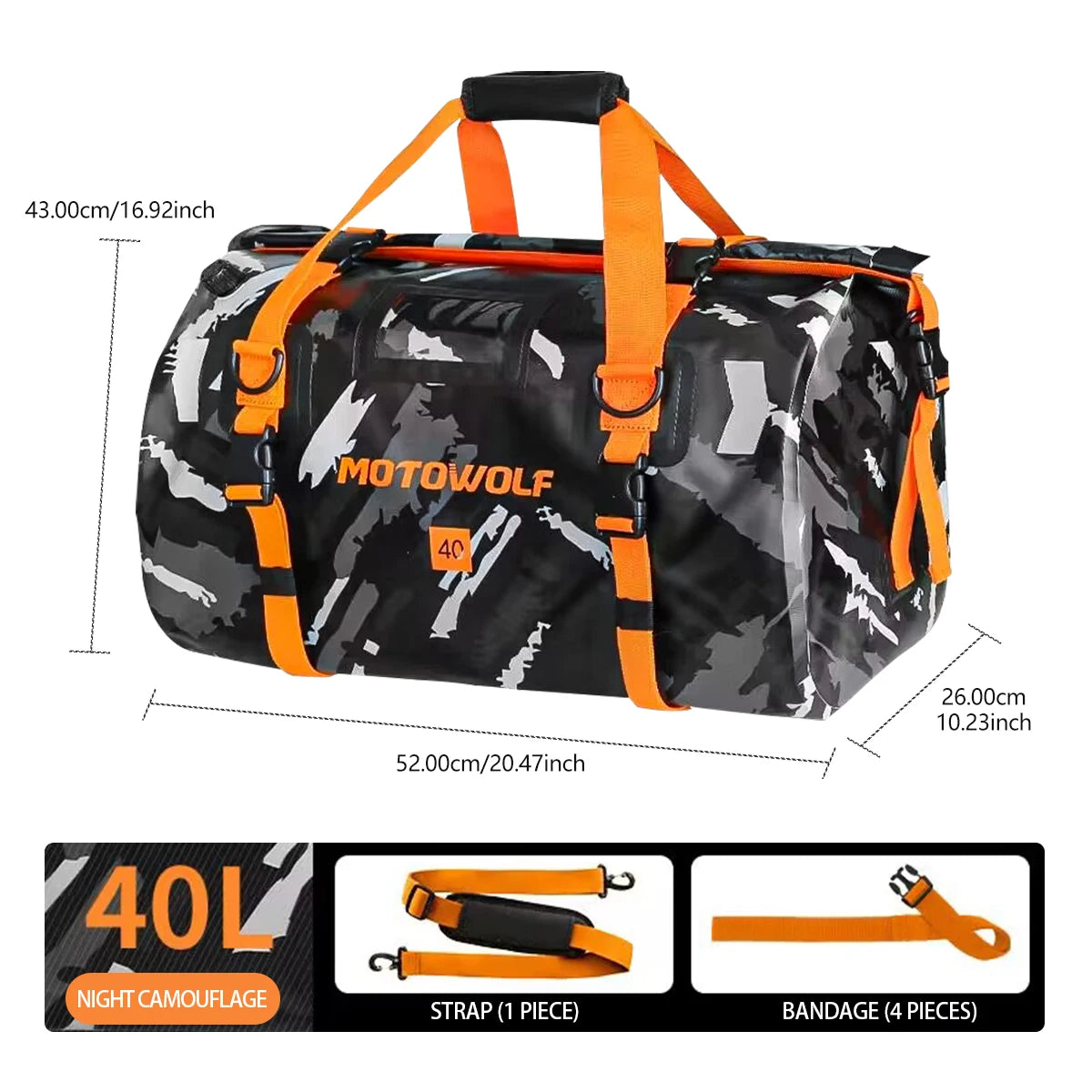Motorcycle Dry Bag Waterproof Tail Duffle Bag