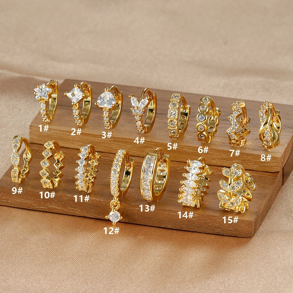 18K Gold Plated Stainless Steel Round Circle Earrings