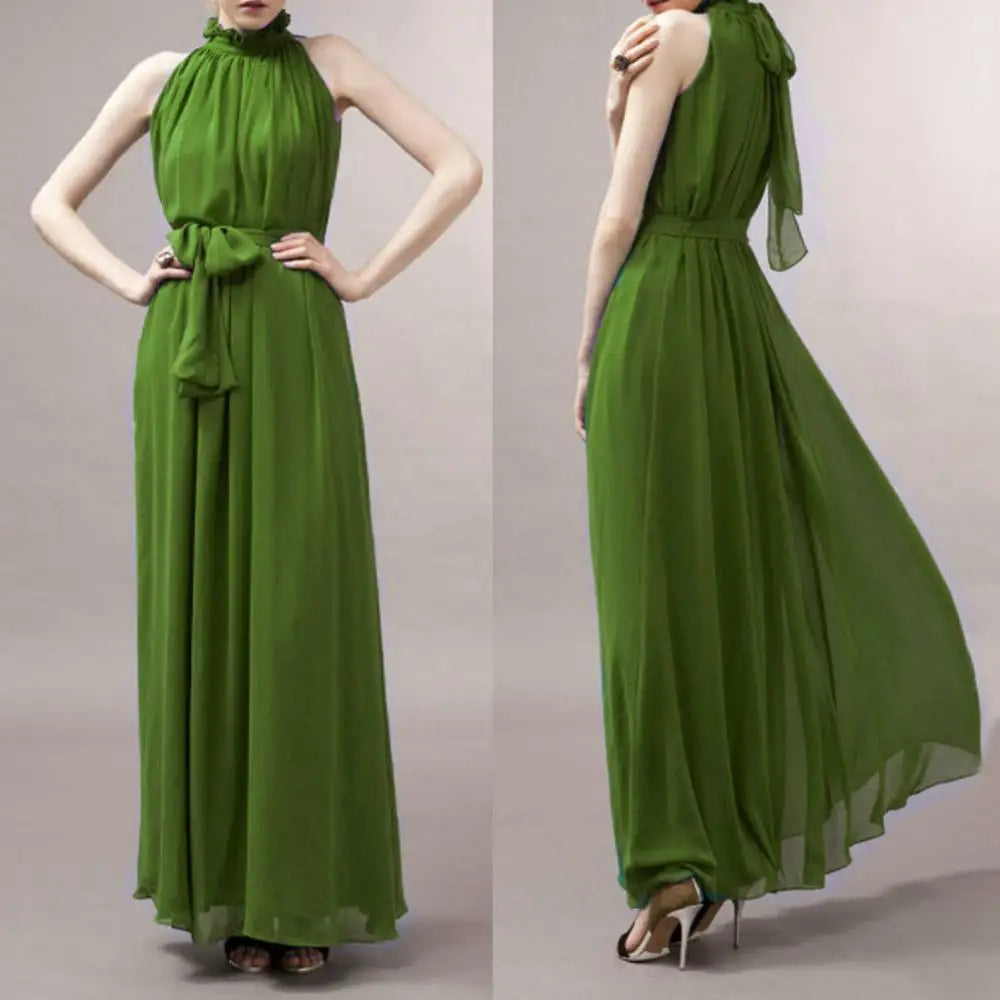 Halter Neck Lace Up Elegant Sleeveless  Sexy