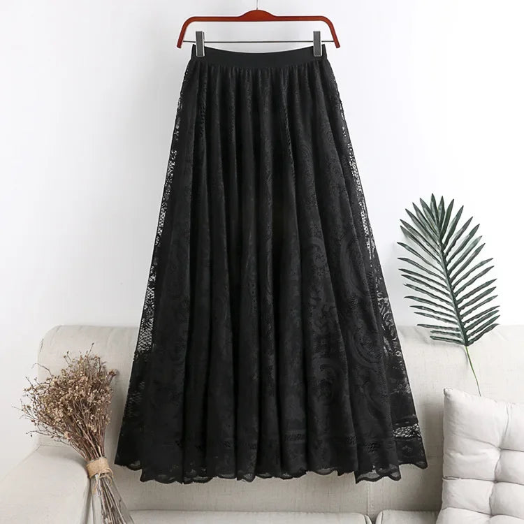 Casual Summer Embroidery Long Skirt