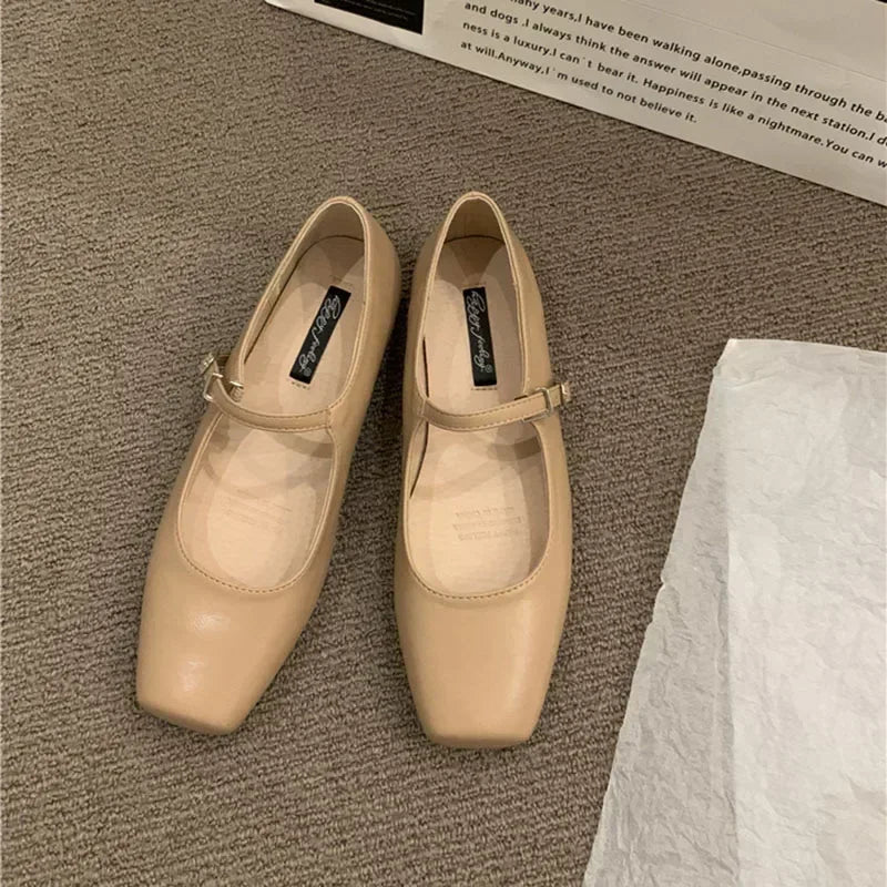 Ladies Comfort Square Toe Ballerina Shoes