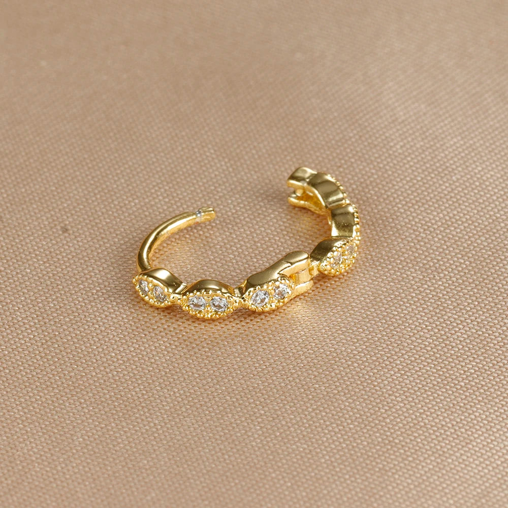 18K Gold Plated Stainless Steel Round Circle Earrings