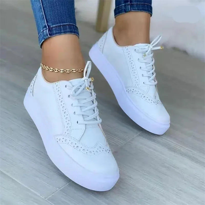 Round Toe Lace-up Walking Versatile Comfortable