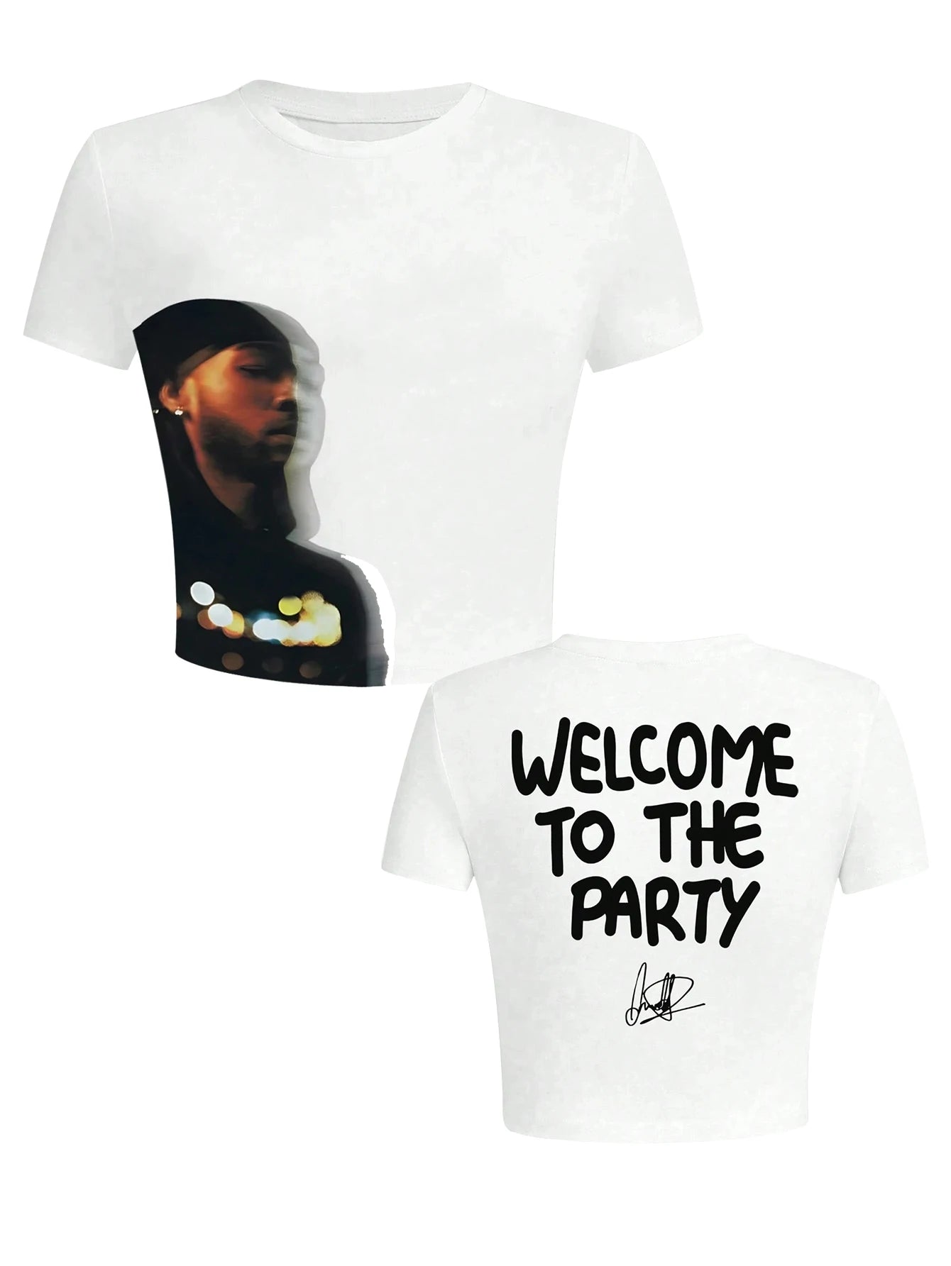 Figure Graphic Cropped T-Shirt  Daily Wear T-Shirt