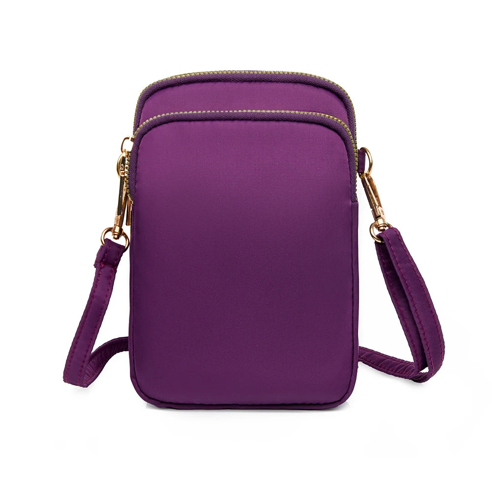 Multi-purpose  multi-layer zipper neck, shoulder phone bag