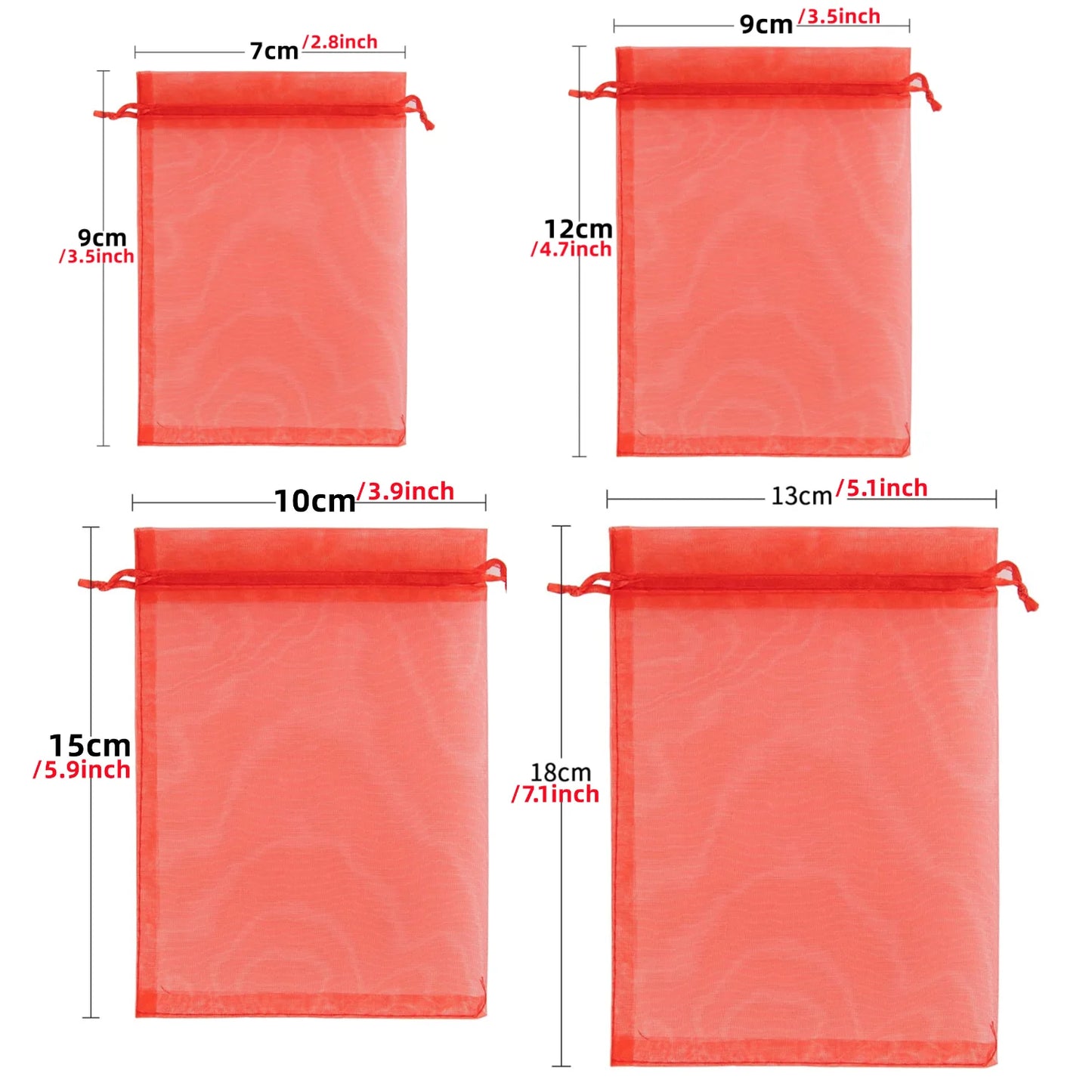 100PCS Organza Bags Organza Jewelry Bags