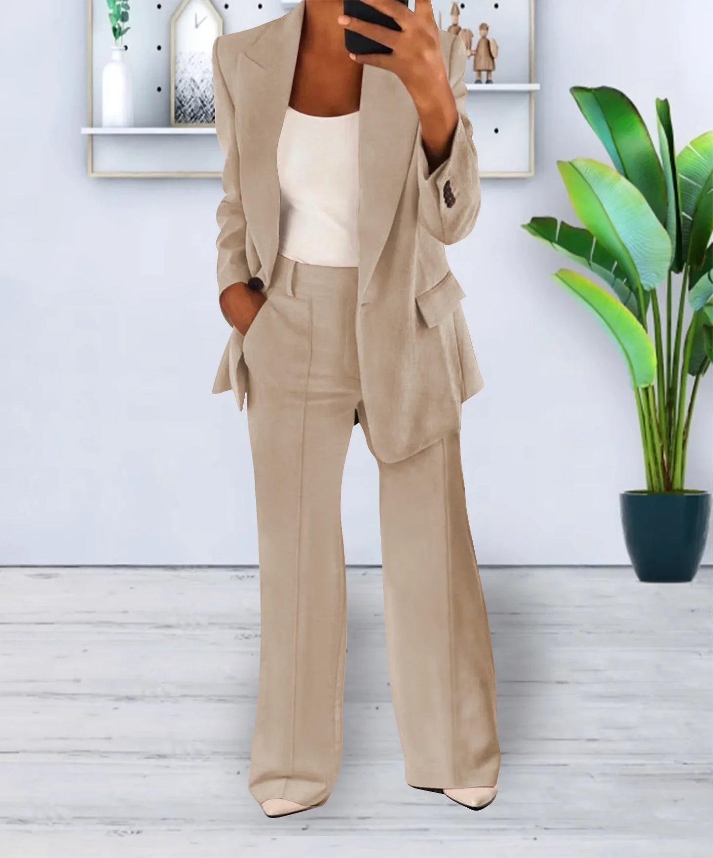 Suits 2 Pieces Leg Slim Pants  Available 5XL