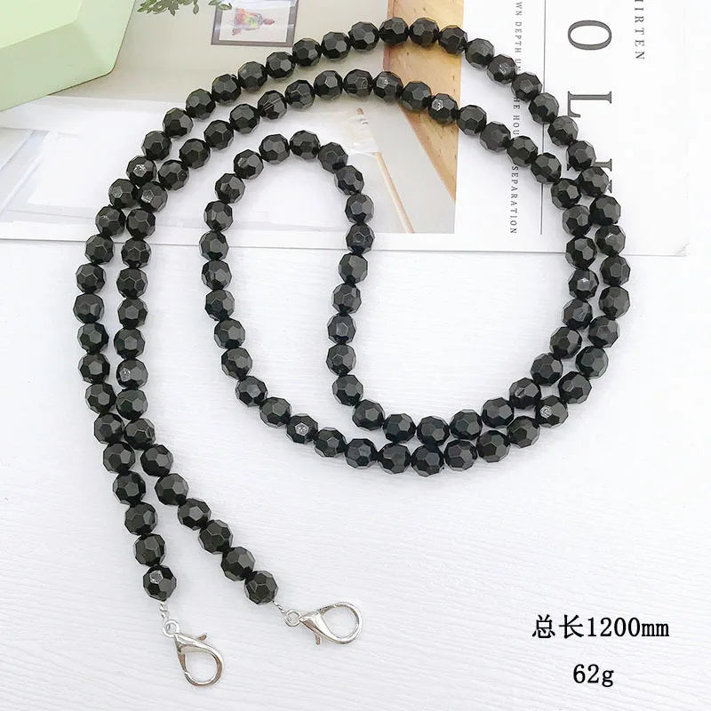 Black Bead Phone Chain Lanyard Crossbody