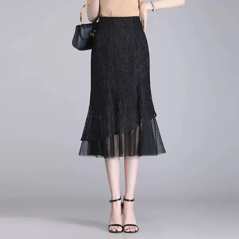 Skirt Floral Long Wrap Zipper A Line