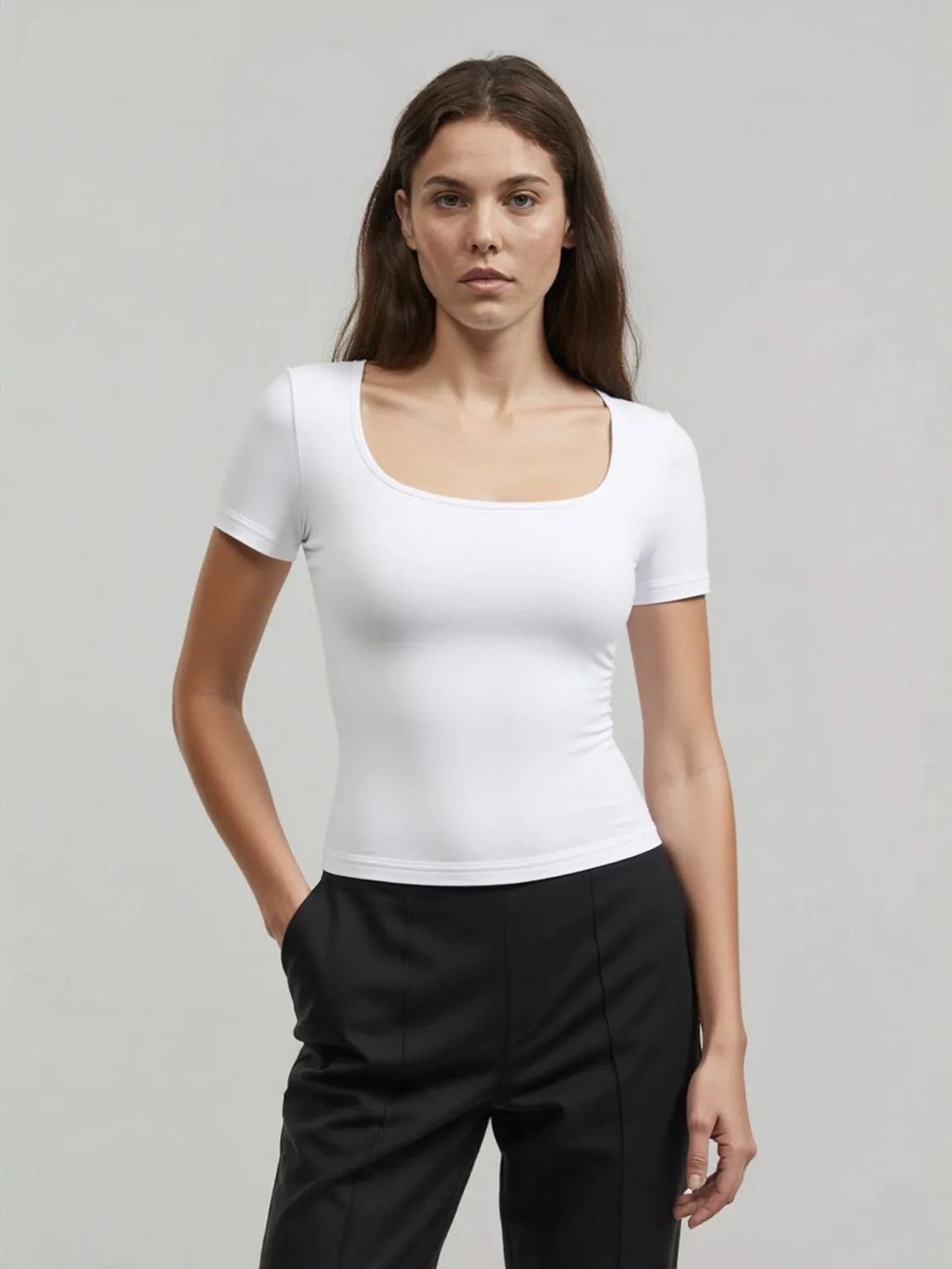 3-Piece Women's Square Collar Short-Sleeved  T-Shirt