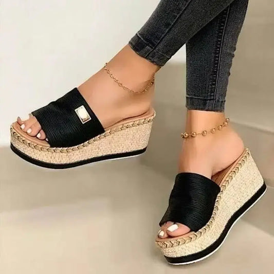 High Heel Wedges Sandals Women Platform Mules