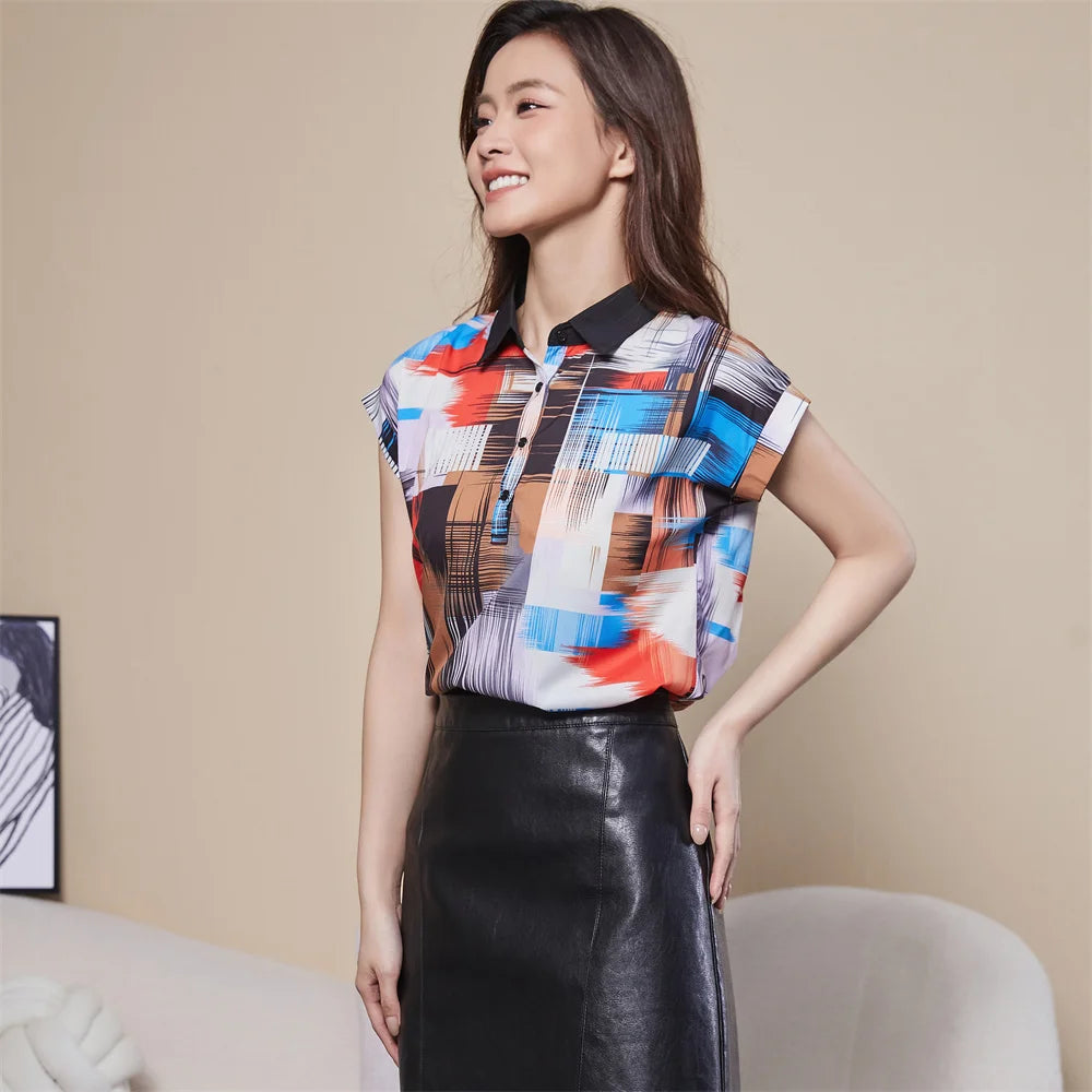 Short Sleeve Chiffon Blouse