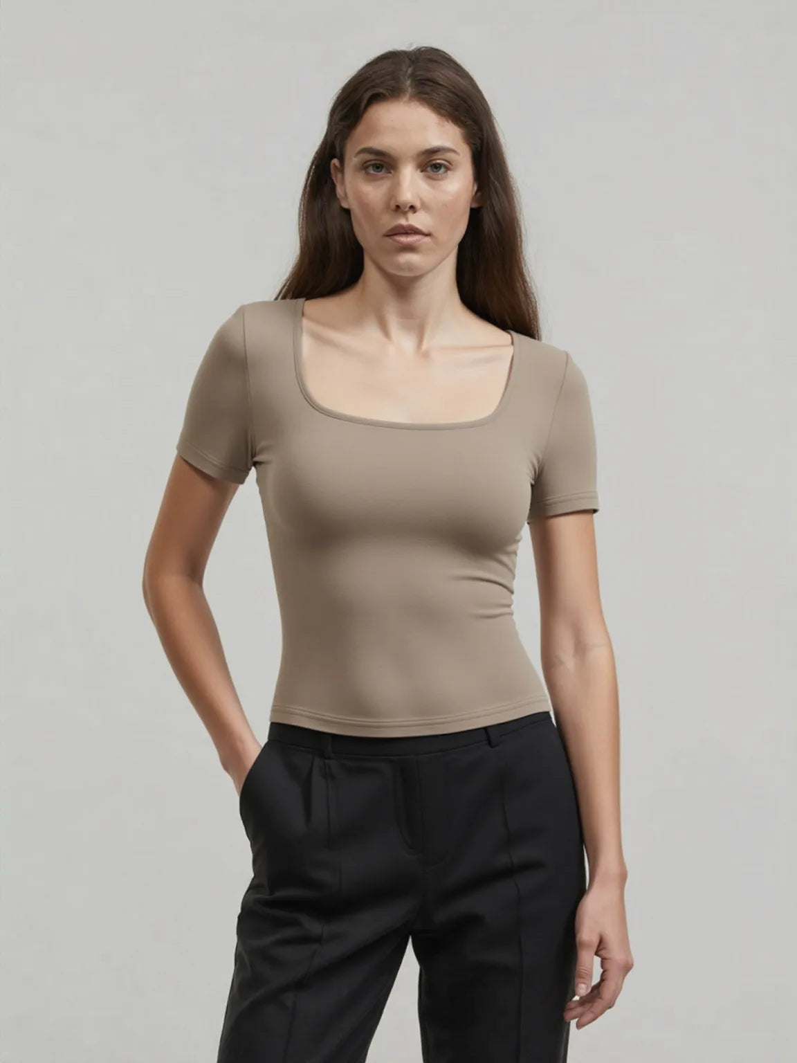 3-Piece Women's Square Collar Short-Sleeved  T-Shirt