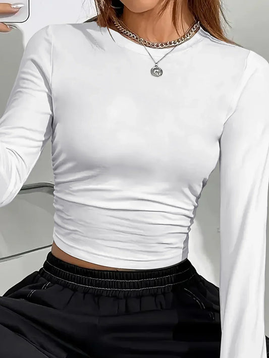 Long Sleeve Round Neck Casual T-Shirt