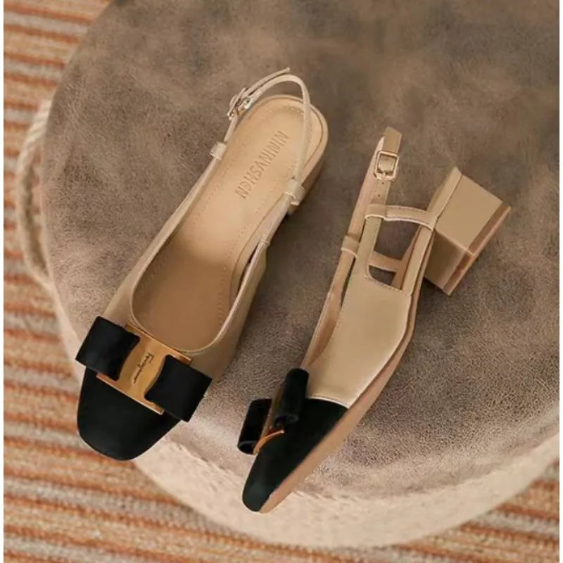 Luxury Elegant Medium Heel Toe Mules