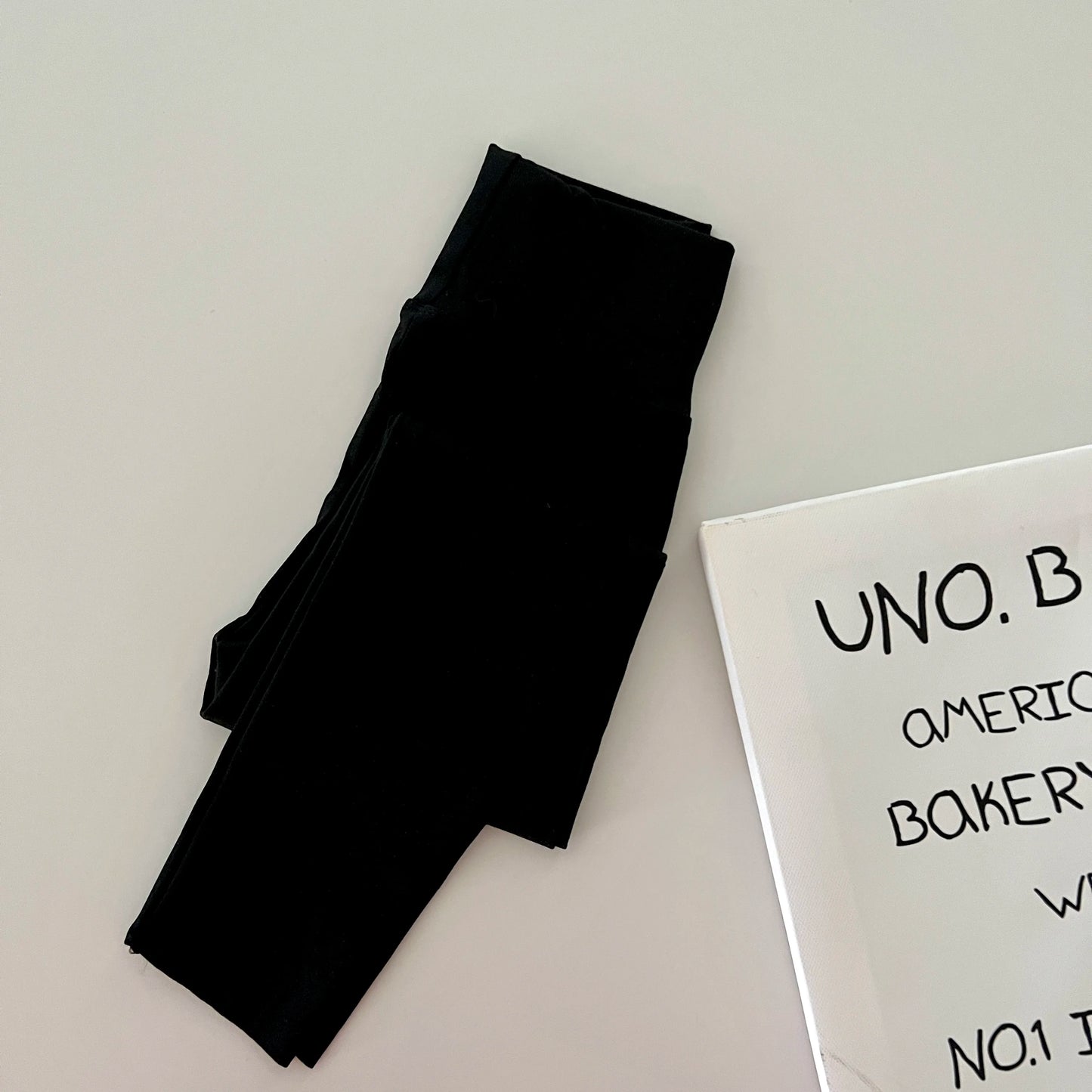 Girl Pants Black Cotton Spandex High Waist