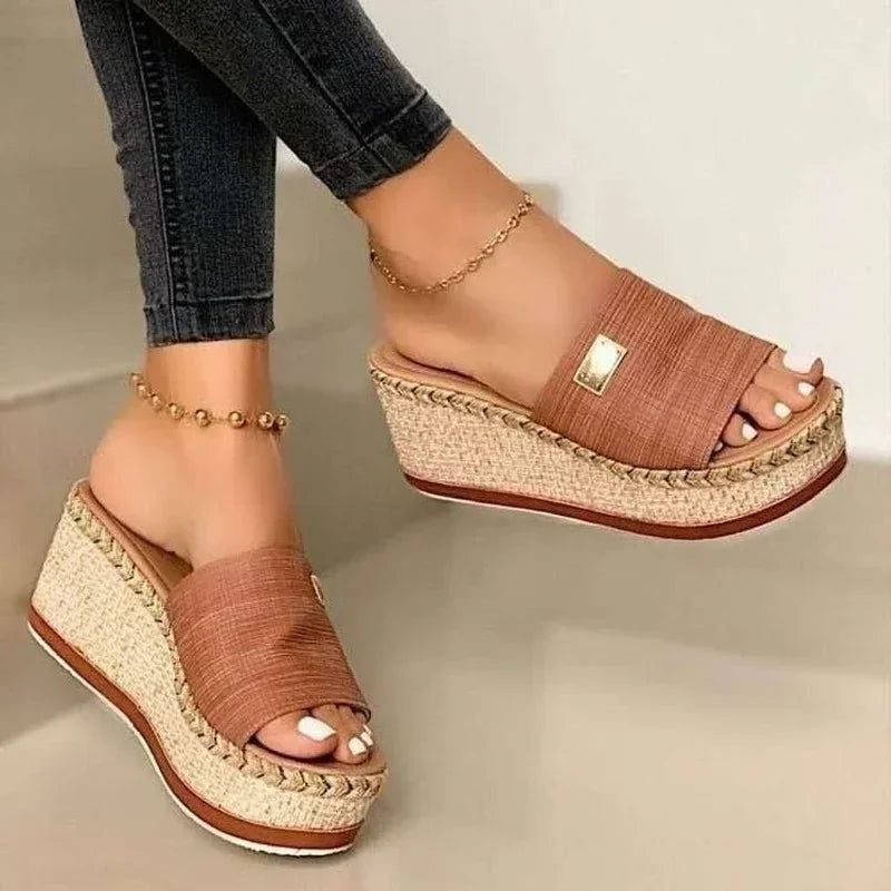 High Heel Wedges Sandals Women Platform Mules