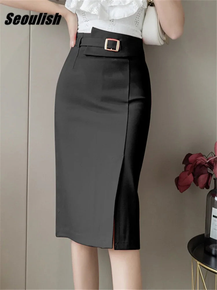Wrap Midi High Waist Pencil Skirts