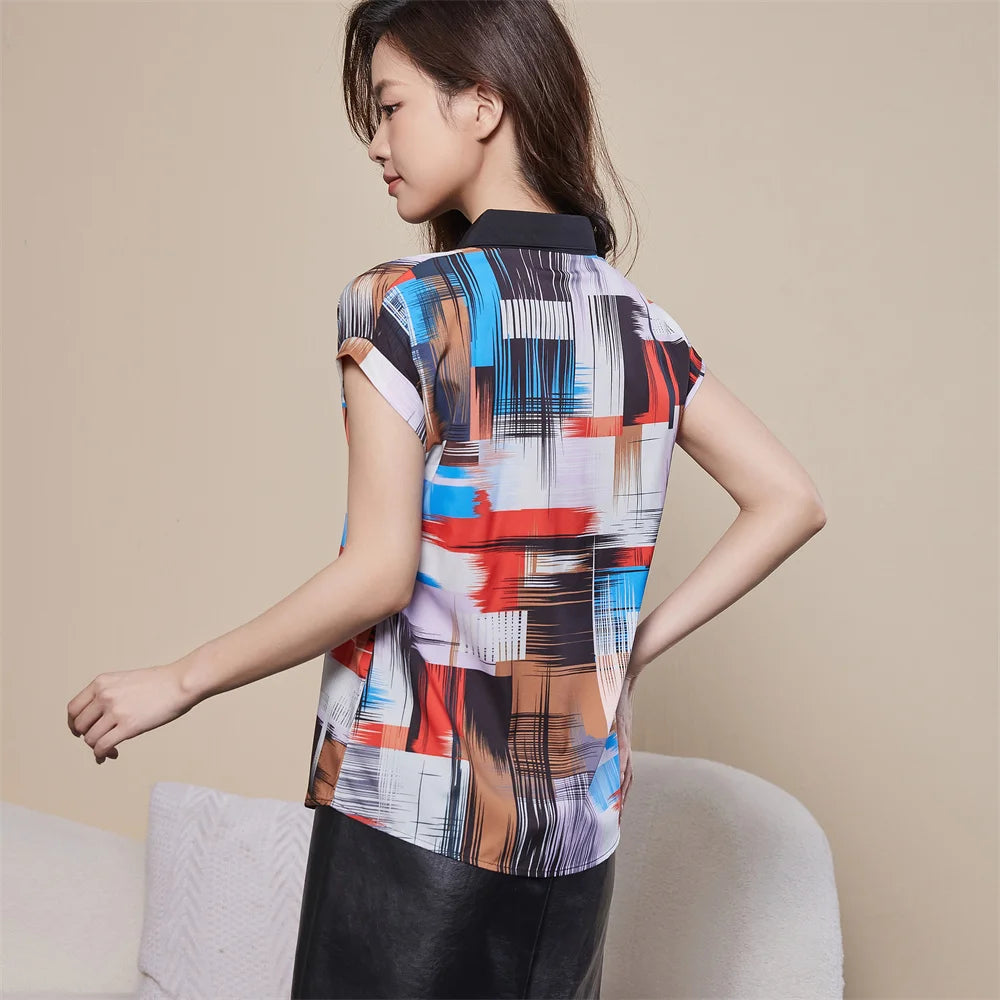 Short Sleeve Chiffon Blouse