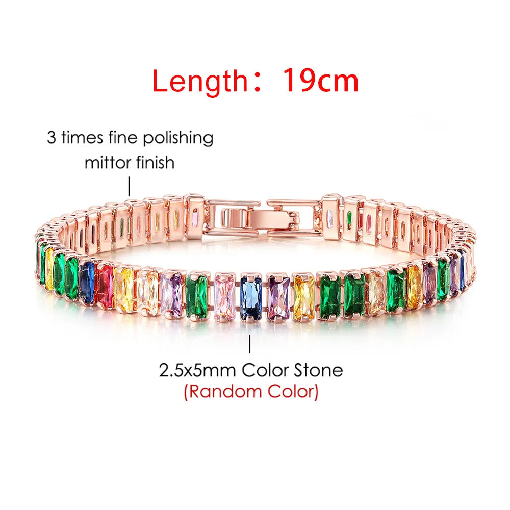 Iced Out Zircon Tennis Luxury Crystal Bracelet