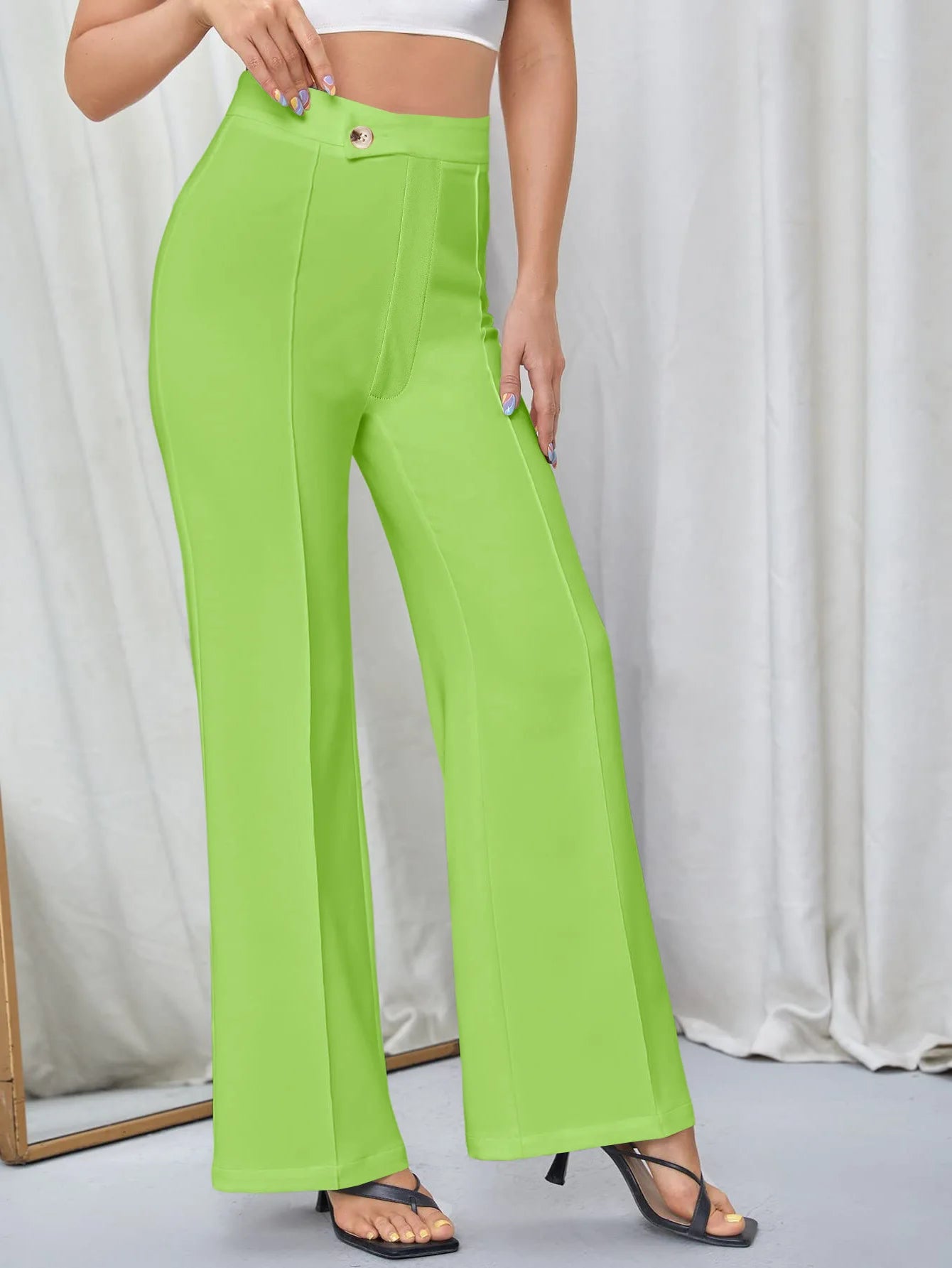 New Casual Women  Solid Color Trousers