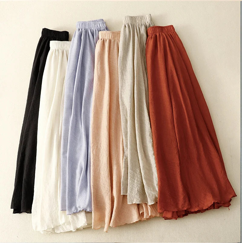Cotton Double Layer Half Skirt