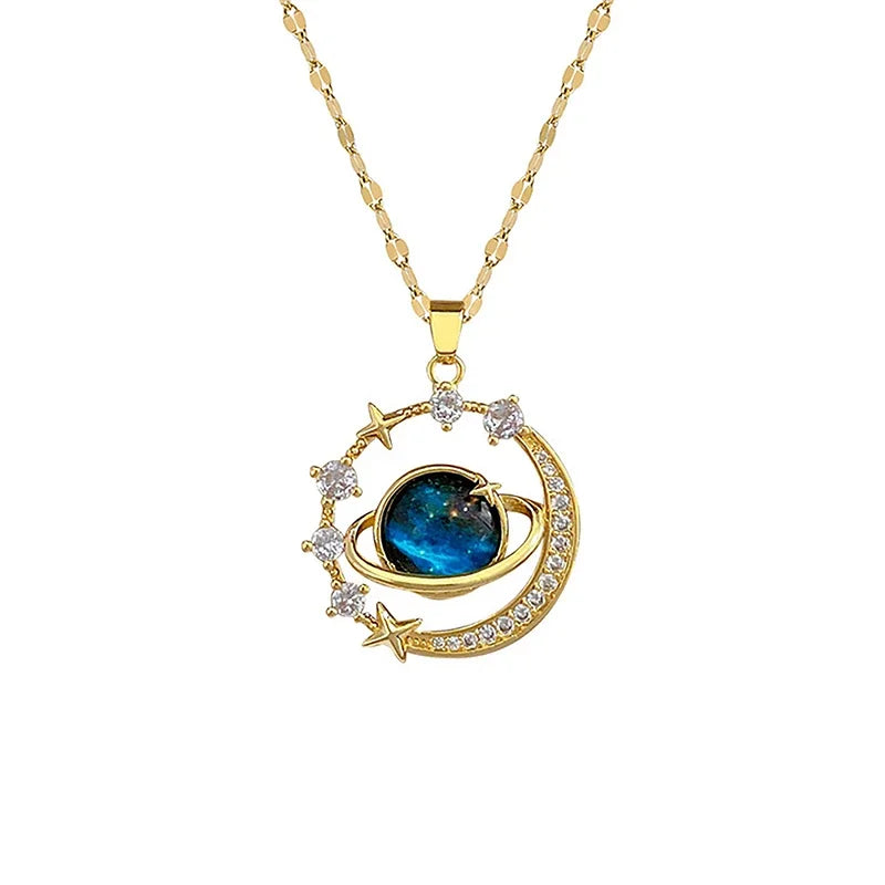 Exquisite Starry Sky Planet Luxury Temperament Necklace