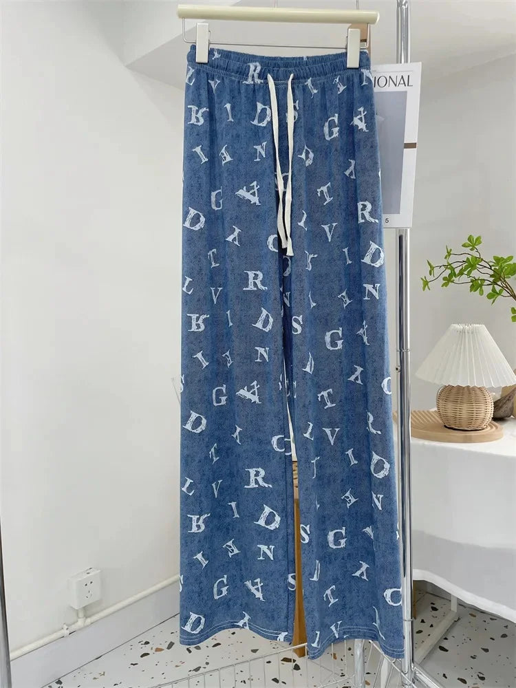 Ice Silk Wide Leg, High Waist Pant