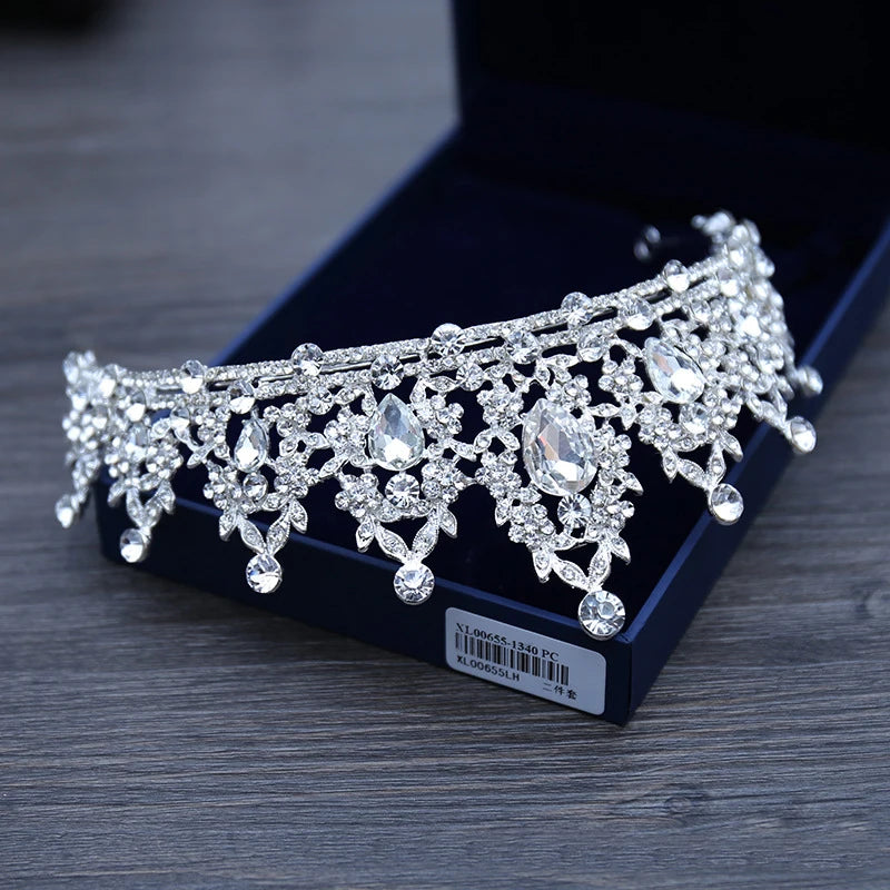 Wedding Hair Tiara Crown Silver Color Tiaras