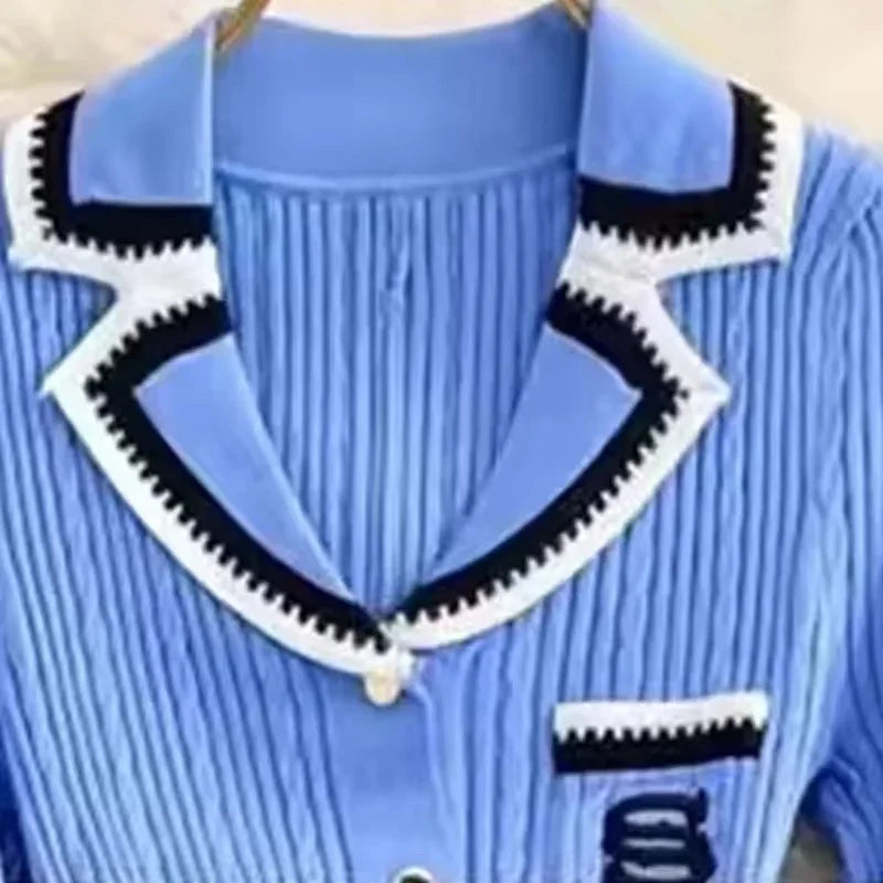 Slim Knitted Long Dress Short Sleeved