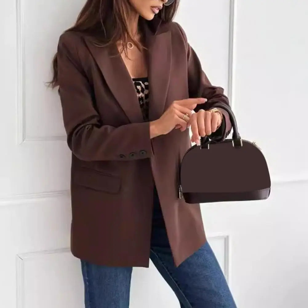 Suit Coat Lapel Long Sleeve Flap Pockets