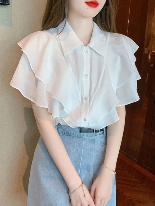 Cute Button Up Blouse White