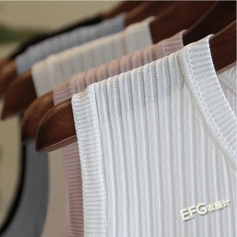 Knitted Vests O-neck Sleeveless