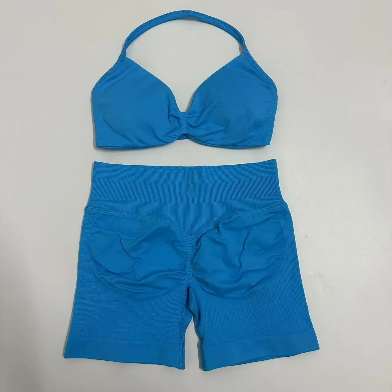 Yoga Gym Set Seamless Strappy Yoga Bra Top