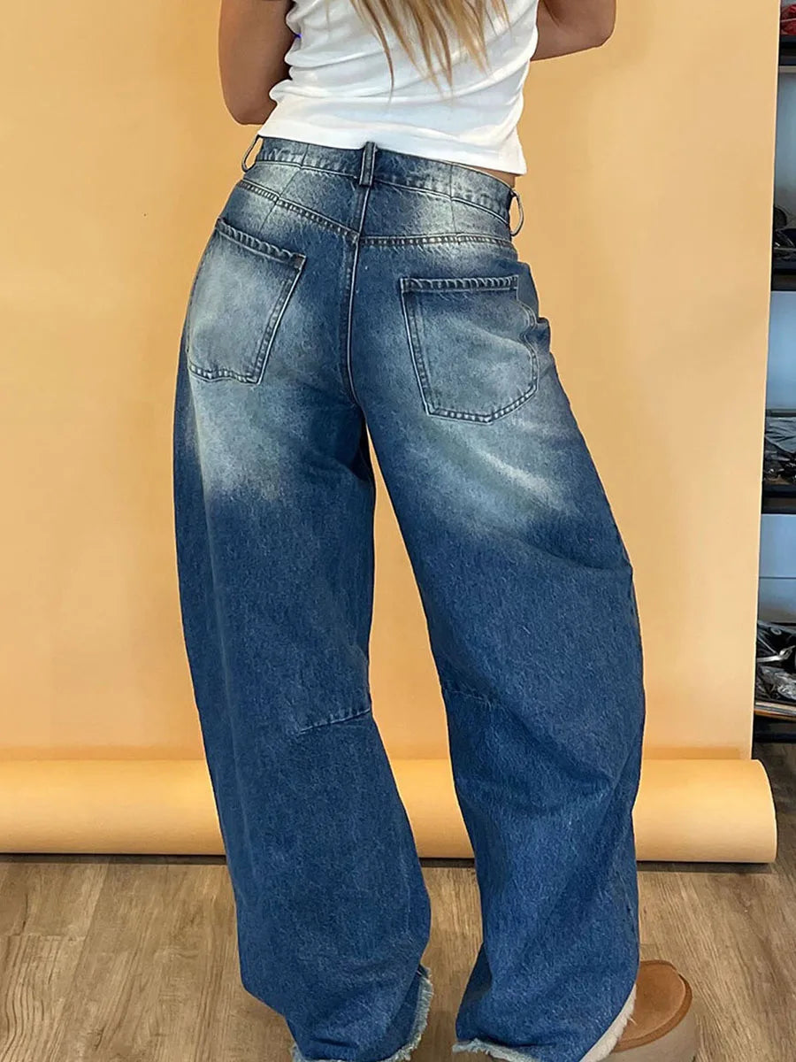 Women s Vintage High Waist Wide Leg Jeans