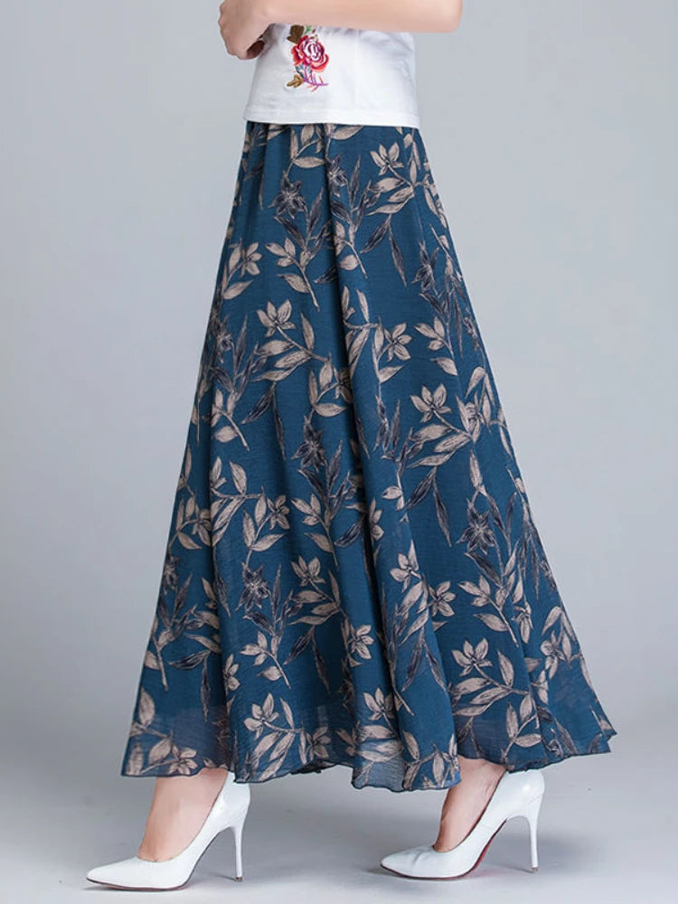 Full Long Skirt A-Line Chiffon Skirt
