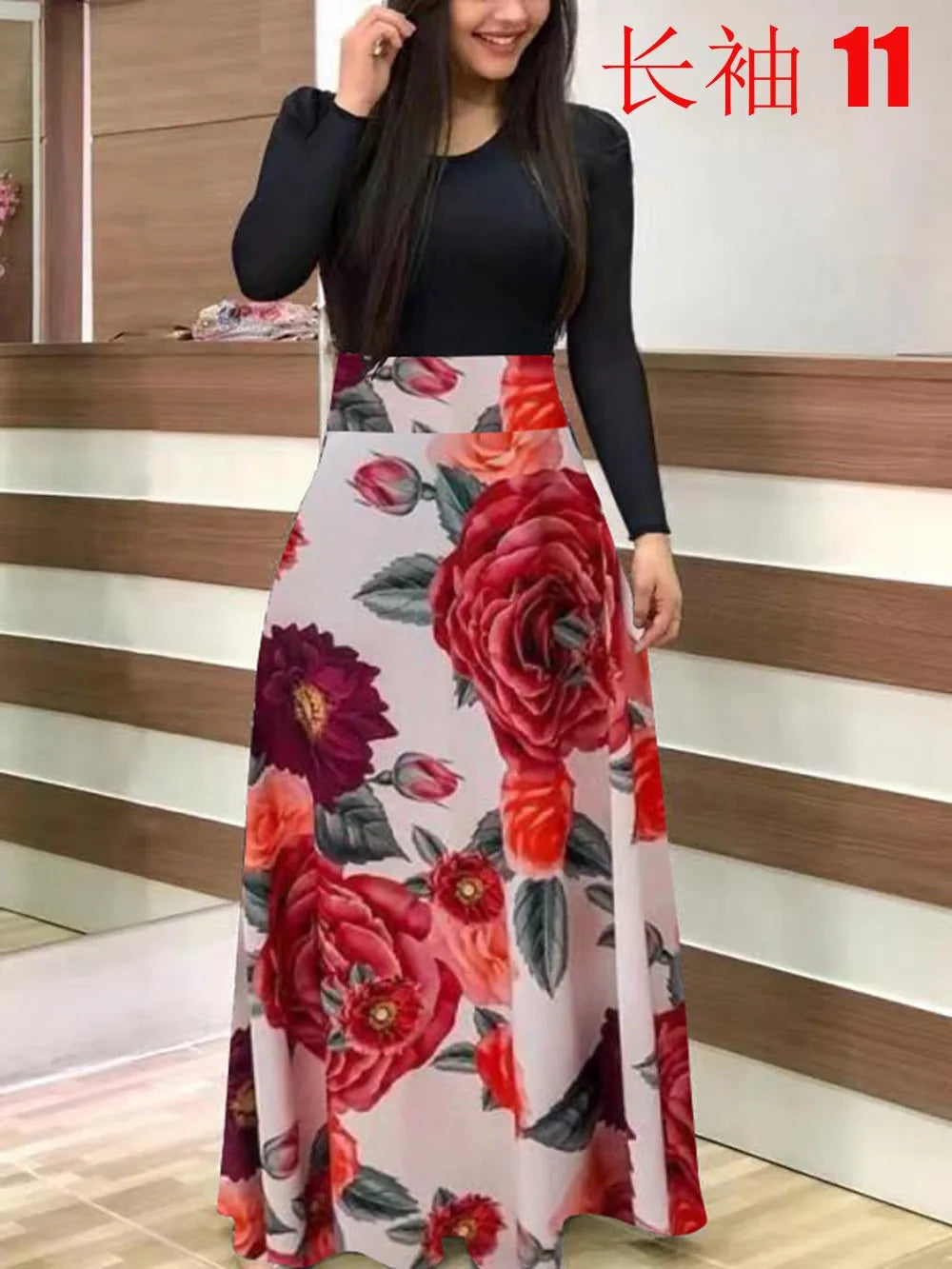 Flower color matching  long dresses