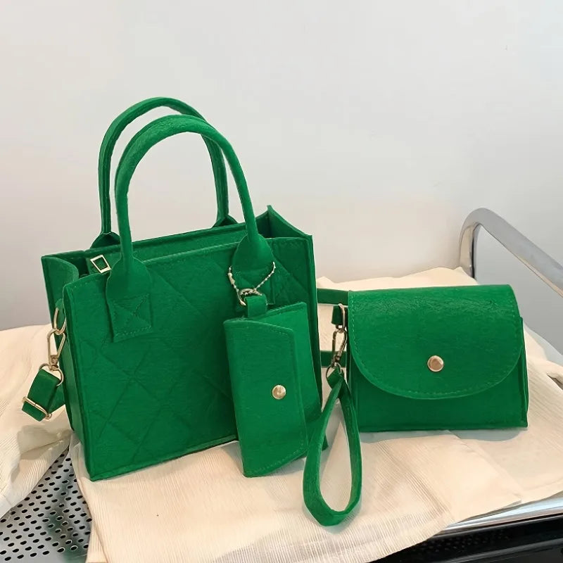 3pcs/set Embossed Crossbody Bag Clutch and Wallet