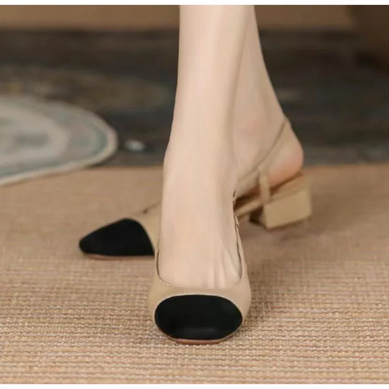 Luxury Elegant Medium Heel Toe Mules