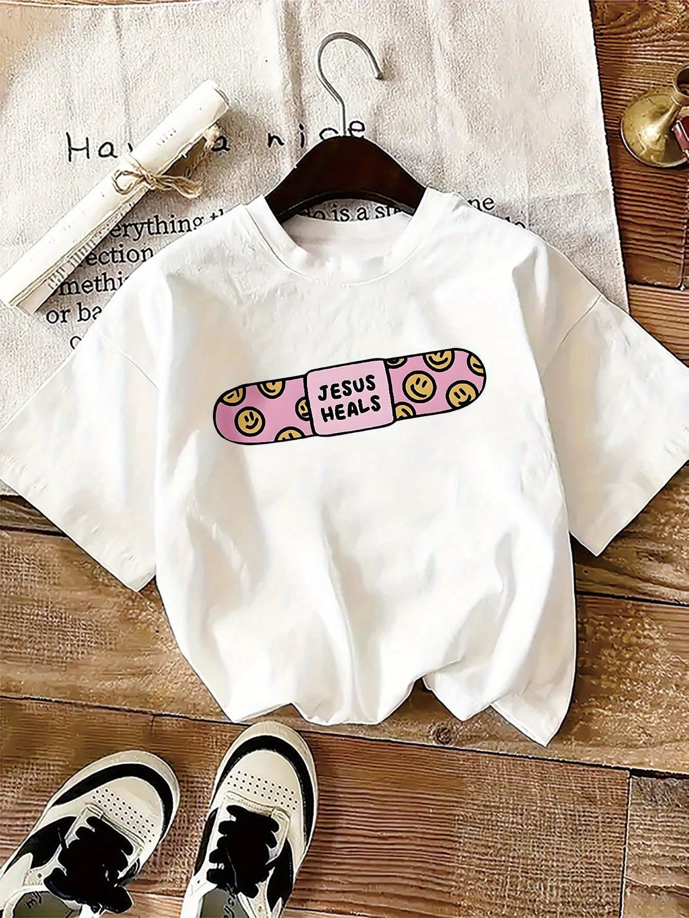 Jesus Heals Joyful Face Graphic Printed Tee