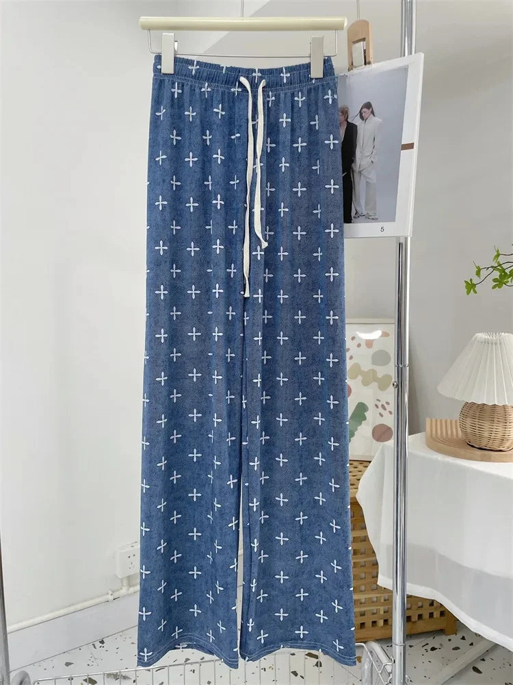 Ice Silk Wide Leg, High Waist Pant