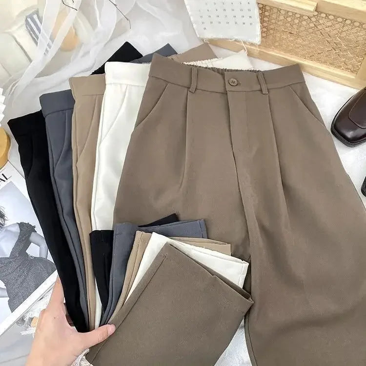 High Waist Slimming  Wide Leg Suit Pants