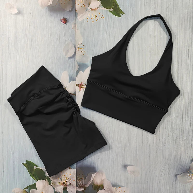 Yoga Set  Sexy Sports Bra/ Flared Leggings