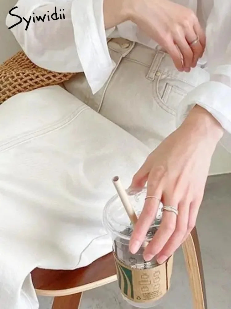 Denim Long Skirts  A Line