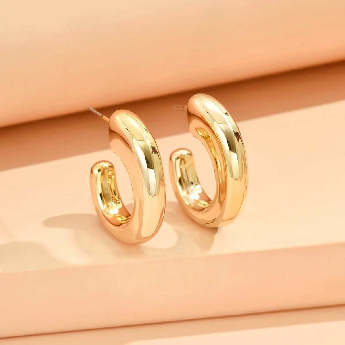 Geometric Irregular Metallic Color Earrings for Women