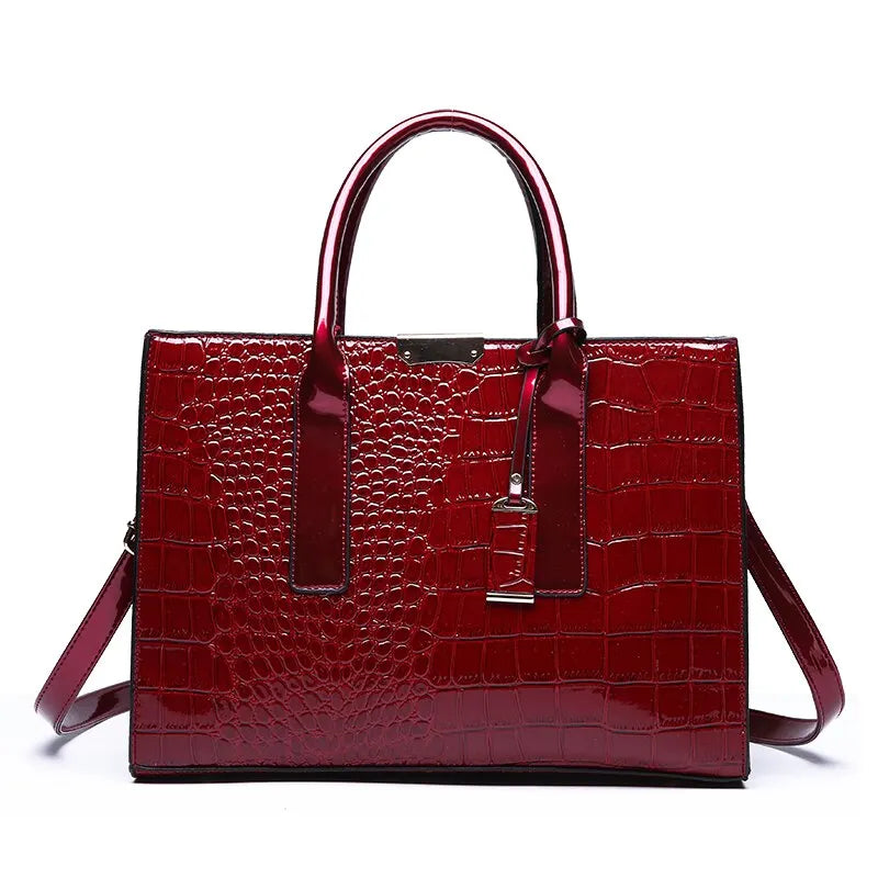 Crocodile Print Large Capacity Crossbody Bags