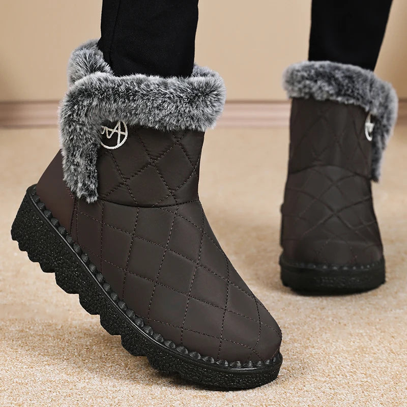 Winter Women's Waterproof Snow Boots Thick-soled