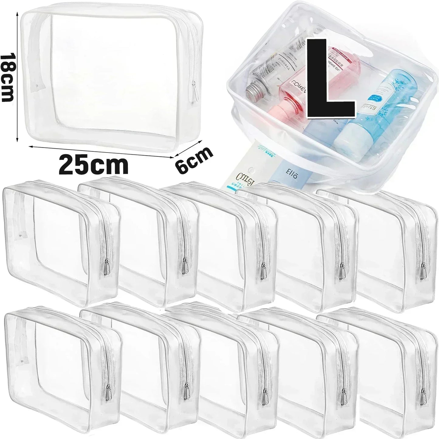 1/20pcs Transparent Makeup Cosmetic Bag Beauty Case